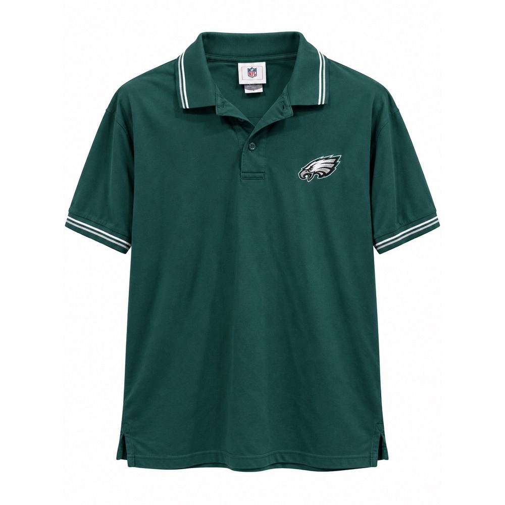 NFL Philadelphia Eagles Mens XL Polo Shirt Green Cotton VF Imagewear Embroidered